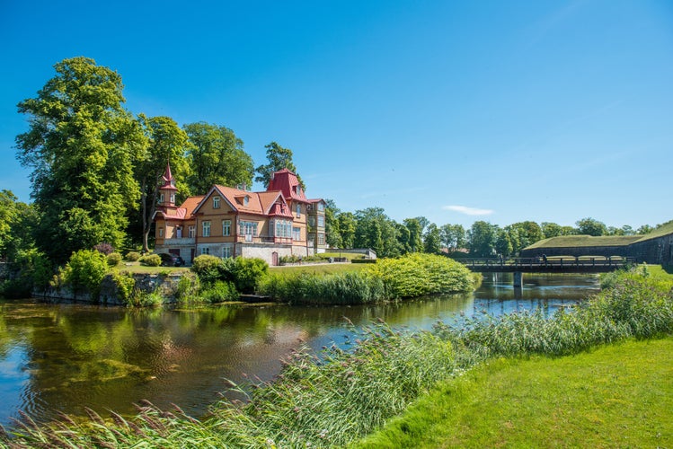 Photo of old built house around Kuressaare castle on the Estonian island of Saaremaa.