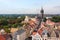 Aerial view of the historic town center of Wittenberg with the Castle Church