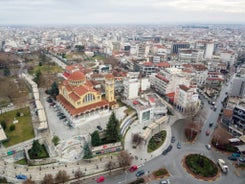 Photo of Litochoro and the majestic famous high Mount Olympus, Greece.