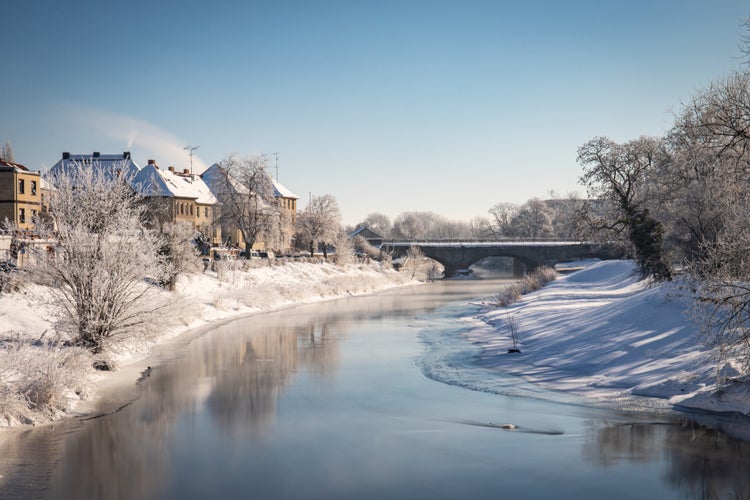 Photo of Winter landscape in Staßfurt, Germany.