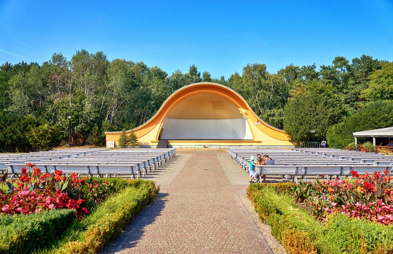 Public outdoor concert shell on the promenade in Swinemünde. Swinoujscie, Poland