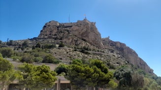 Photo of Altea white village skyline in Alicante at Mediterranean Spain.