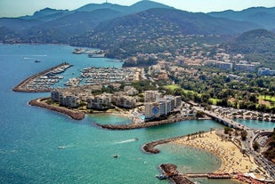 Photo of aerial view of beautiful Grasse Village in French Riviera, France.