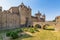 Photo of scenic view of Carcassone medieval city in France against summer sky.