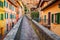 PHOTO OF Perugia, Italy on the medieval Aqueduct Street in the morning.