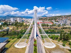 Photo of aerial view of historical protected town of Gjirocaster , Southern Albania.