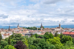 Photo of aerial view of Valladolid skyline, Spain.