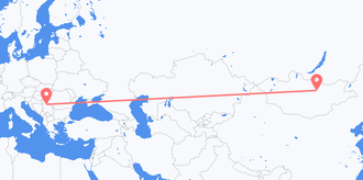 Flyreiser fra Mongolia til Serbia