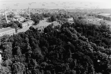 photo of Istanbul university and Beyazıt Square entrance from the top in Istanbul, Turkey.