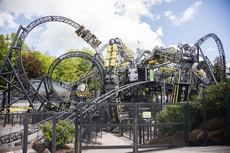 Photo of the Smiler that is a steel roller coaster located at Alton Towers in Staffordshire, United Kingdom.