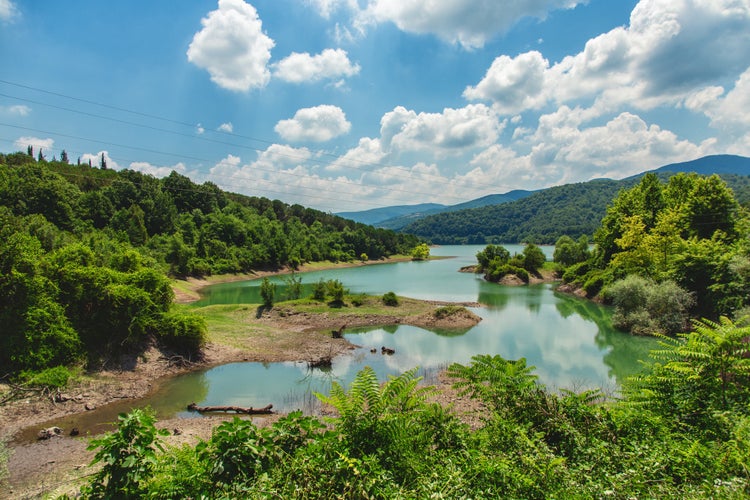 Wonderful landscape with lake Gokce Baraji in Yalova, Turkey.