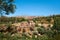 Farm houses in Kolymbethra Gardens, or Jardino della Kolymbethra. magnificent green garden in the heart of the Valley of Temples, Agrigento, Sicily, Italy.