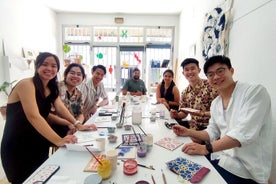 Taller de pintura de azulejos de Porto en el estudio del artista.