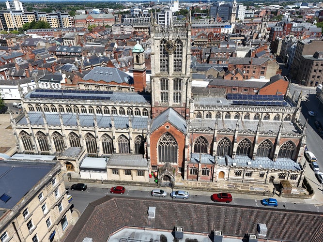 areal views of Hull Minster is an Anglican Church formerly called Holy Trinity ChurchKingston upon Hull