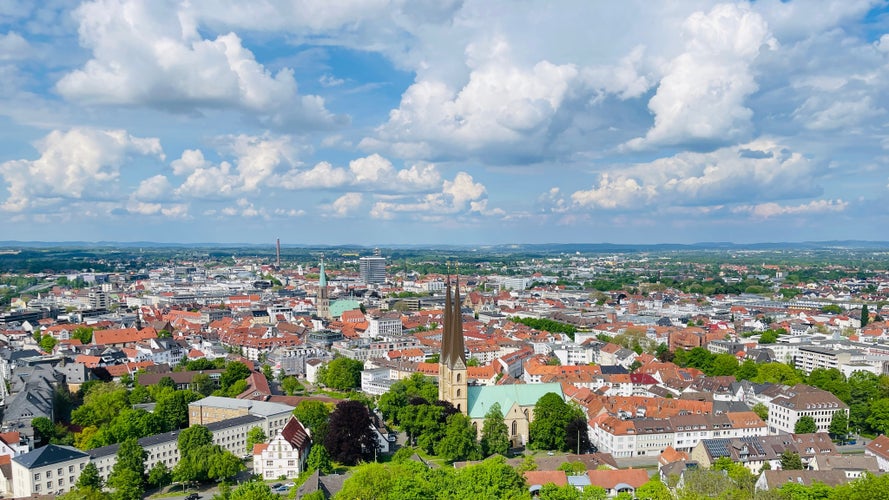 Photo of View over the Marienkirche in the historical center of Bielefeld 