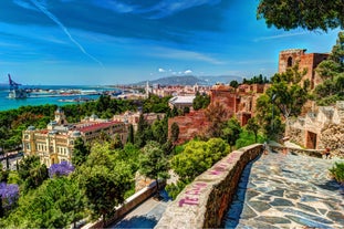 Photo of Murcia city centre and Segura river aerial panoramic view. Murcia is a city in south eastern Spain.