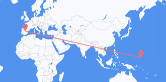 Voli dalla Micronesia alla Spagna