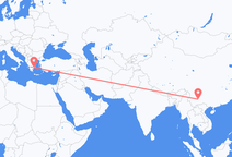 쿤밍에서 출발해 아테네로 향하는 항공편