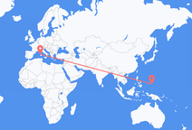 미크로네시아 얍에서 출발해 이탈리아 알게로에게(으)로 가는 항공편