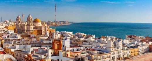 Photo of view from the top of the Space Metropol Parasol (Setas de Sevilla) one have the best view of the city of Seville, Spain.