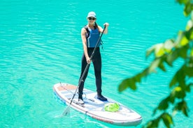 Halbtägiger privater SUP entlang des Soca River