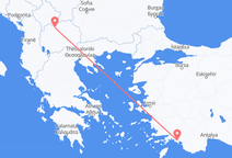 frá Dalaman til Skopje