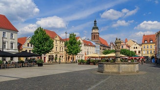 Photo of scenic summer view of the Old Town architecture with Elbe river embankment in Dresden, Saxony, Germany.