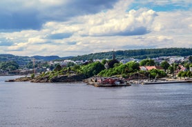 photo of sunset over Drammen, a town in the Buskerud province of Norway.