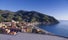 Photo of aerial view of Levanto or Levante, a beautiful fishing village in Liguria, Italy.