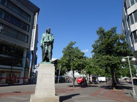 Photo of panorama of New City Hall in Hannover in a beautiful summer day, Germany.