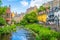 The scenic Dean Village in a sunny afternoon, in Edinburgh, Scotland.