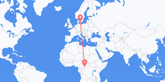 중앙 아프리카 공화국 출발 덴마크 도착 항공편