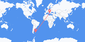 Falkland Islands (Islas Malvinas) to Albania