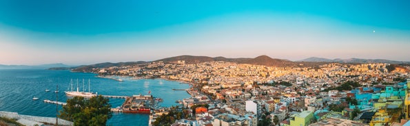 Photo of Cunda Island coastline view in Ayvalik Town of Turkey.