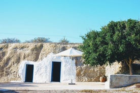 Santorini Vatnsfrí Croft Tour með staðbundnum mat og vínsmökkun af heimamanni