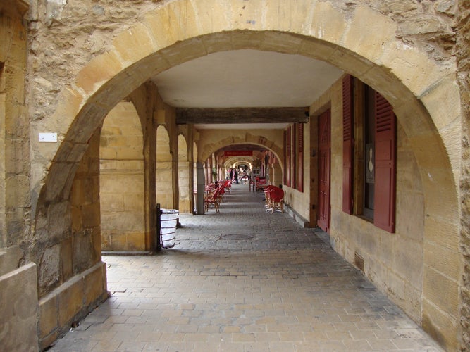 photo of view of Stone arches in the center of Charleville-Mézières, France