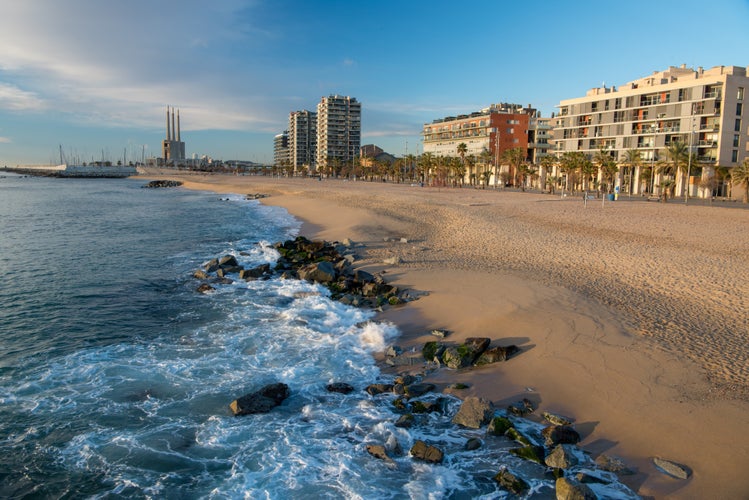 Badalona Beach near Barcelona, Spain.