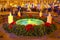 Photo of Mandusevac fountain on Ban Jelacic square decorated with advent wreath as part of "Advent in Zagreb" , Croatia.