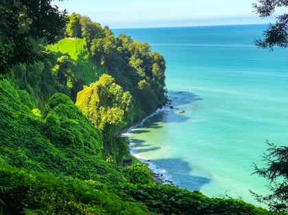 Photo of view from the observation deck of the Botanical garden in Batumi.