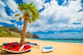 Photo of aerial view of beautiful landscape with Santa Cruz, capital of Tenerife, Canary island, Spain.