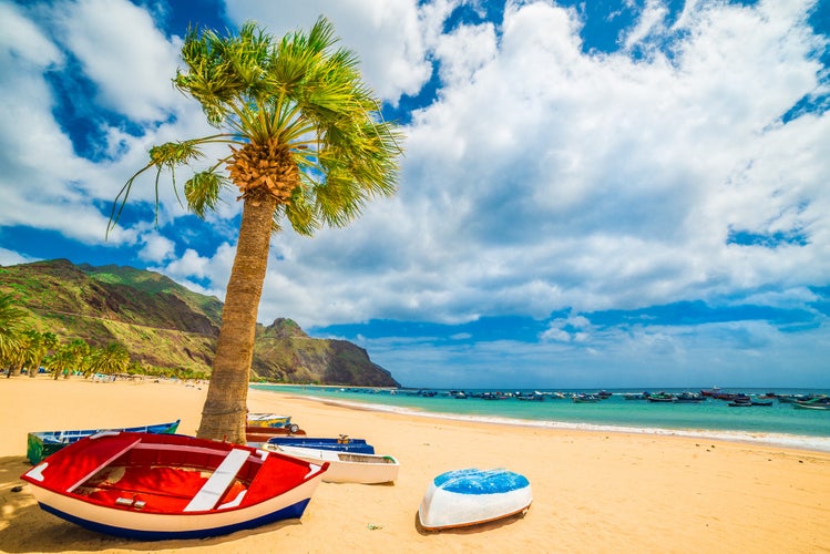 Photo of Las teresitas beautiful beach in Tenerife, Canary Islands, Spain.