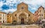 SANREMO, ITALY -Facade of the Cathedral of San Siro in Sanremo, Italy,  The church is the most ancient religious building and a major landmark of the city