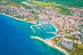 Photo of aerial view of Crikvenica town on Adriatic sea waterfront , Kvarner bay region of Croatia.