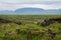 photo of The Lögberg Fault at Thingvellir National Park in Iceland During a Foggy Summer Day.