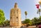 Photo of Tower of Gold (Torre del Oro) on Guadalquivir river embankment, Spain .