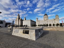 Photo of aerial view of the city of Liverpool in United Kingdom.