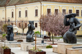 Photo of the Small Square piata mica, the second fortified square in the medieval Upper town of Sibiu city, Romania.