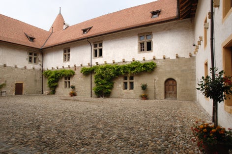 photo of courtyard in Yverdon-les-Bains Castle in Yverdon-les-Bains, Switzerland.