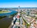 Photo of aerial view of the city ,Rheinturm and Media Harbour district in Dusseldorf city in Germany.