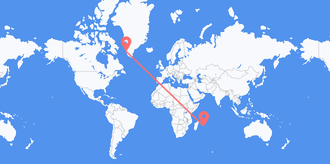 Mauritius to Greenland